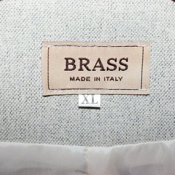 BRASS Made in Italy Women's Beige Single Button Lined Blazer Jacket | Size XL - Picture 5 of 6